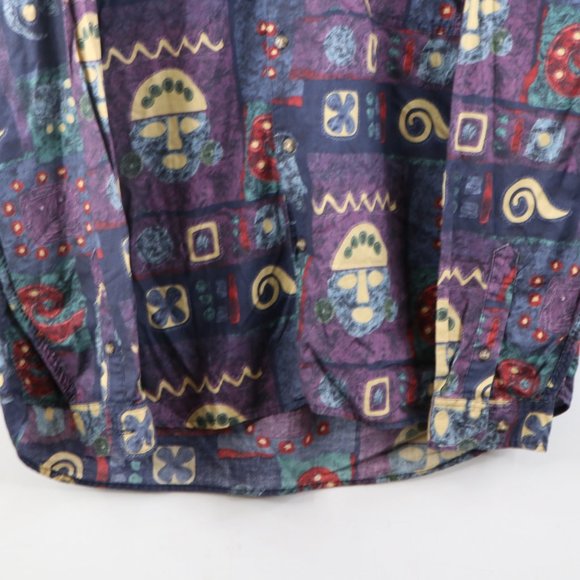 Vintage Abstract Geometric All Over Button Shirt - Picture 3 of 6